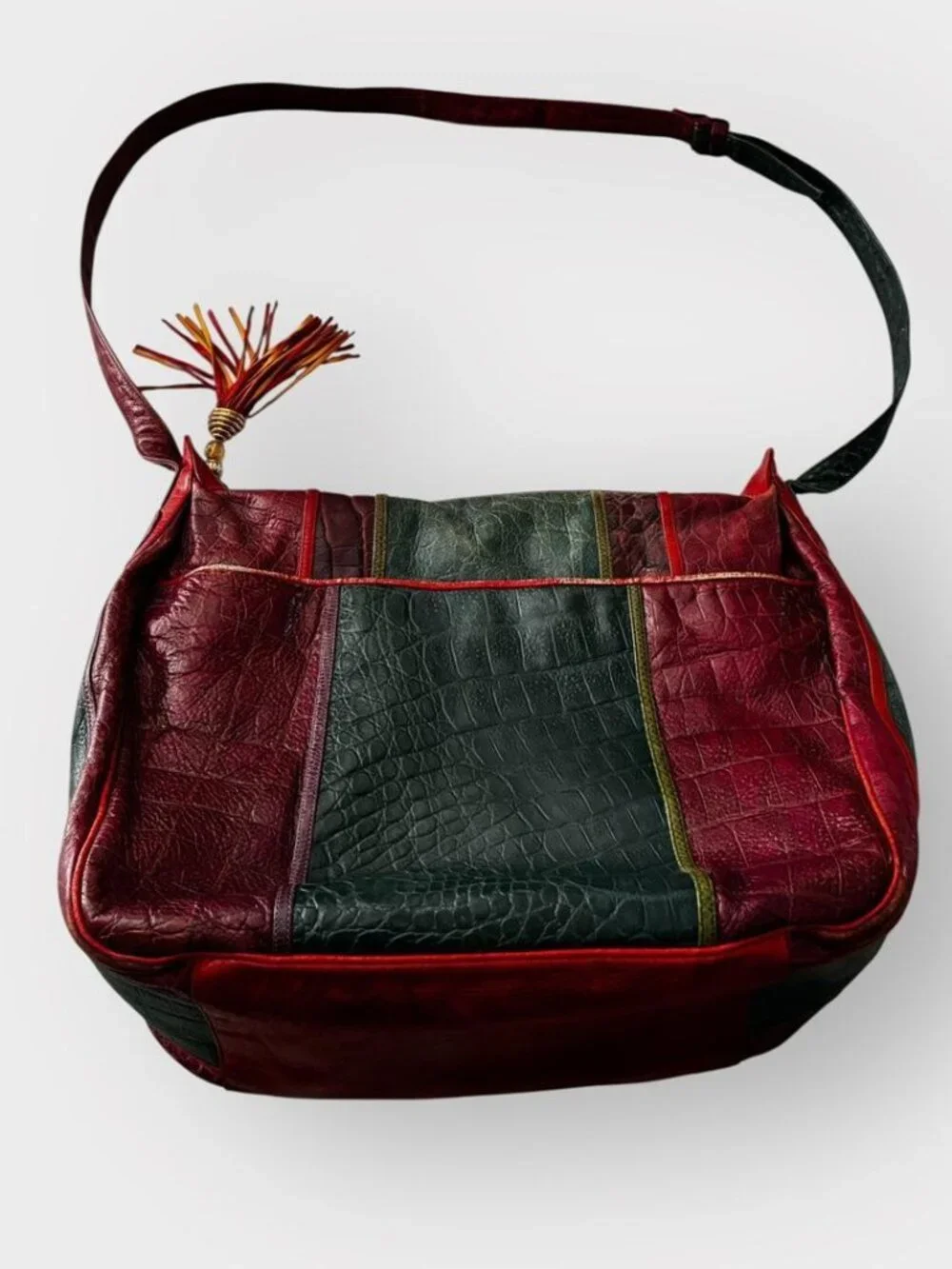 Vintage 80's Sharif Multicolor Leather Shoulder Bag